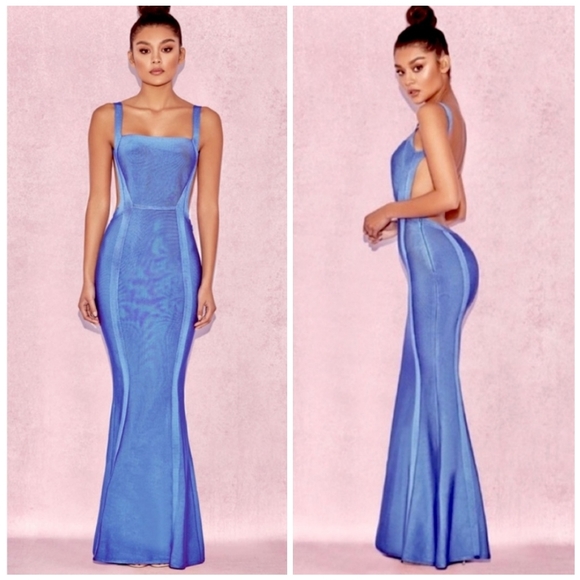 House of CB Dresses & Skirts - House of CB Sexy Bandage Gown Cocktail Maxi Dress Cornfield Blue